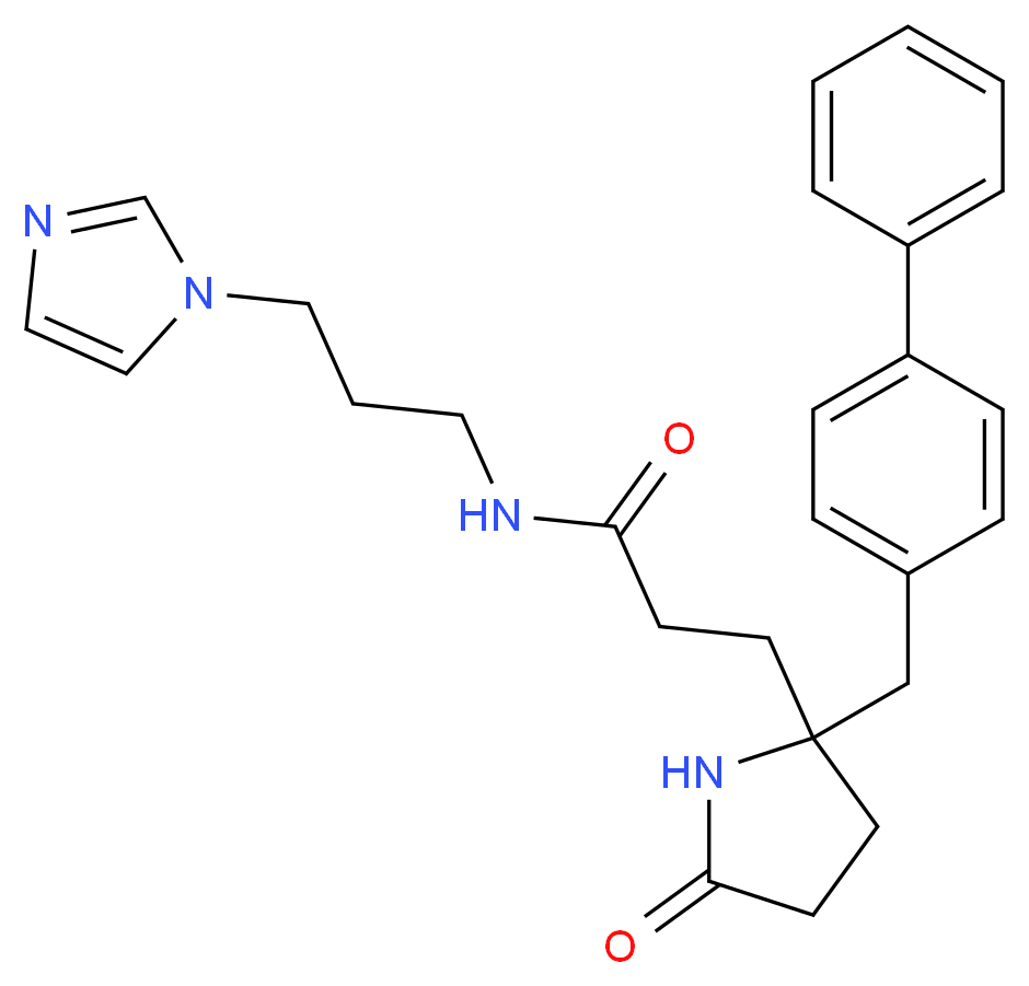 3-[2-(4-biphenylylmethyl)-5-oxo-2-pyrrolidinyl]-N-[3-(1H-imidazol-1-yl)propyl]propanamide_Molecular_structure_CAS_)