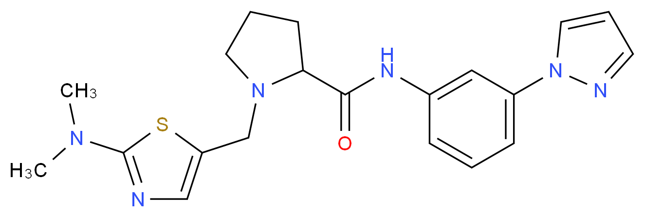 1-{[2-(dimethylamino)-1,3-thiazol-5-yl]methyl}-N-[3-(1H-pyrazol-1-yl)phenyl]prolinamide_Molecular_structure_CAS_)