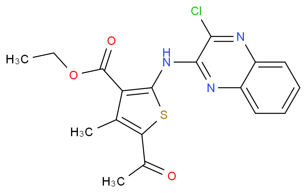 ethyl 5-acetyl-2-[(3-chloroquinoxalin-2-yl)amino]-4-methylthiophene-3-carboxylate_Molecular_structure_CAS_)
