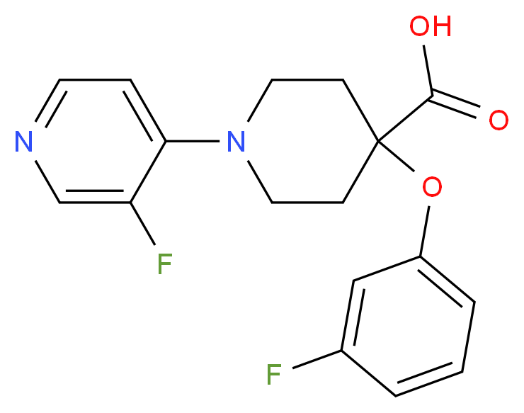 4-(3-fluorophenoxy)-1-(3-fluoropyridin-4-yl)piperidine-4-carboxylic acid_Molecular_structure_CAS_)