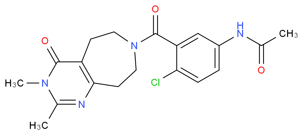 N-{4-chloro-3-[(2,3-dimethyl-4-oxo-3,4,5,6,8,9-hexahydro-7H-pyrimido[4,5-d]azepin-7-yl)carbonyl]phenyl}acetamide_Molecular_structure_CAS_)