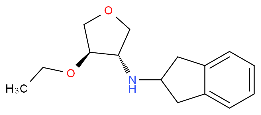 (3S*,4R*)-N-(2,3-dihydro-1H-inden-2-yl)-4-ethoxytetrahydrofuran-3-amine_Molecular_structure_CAS_)