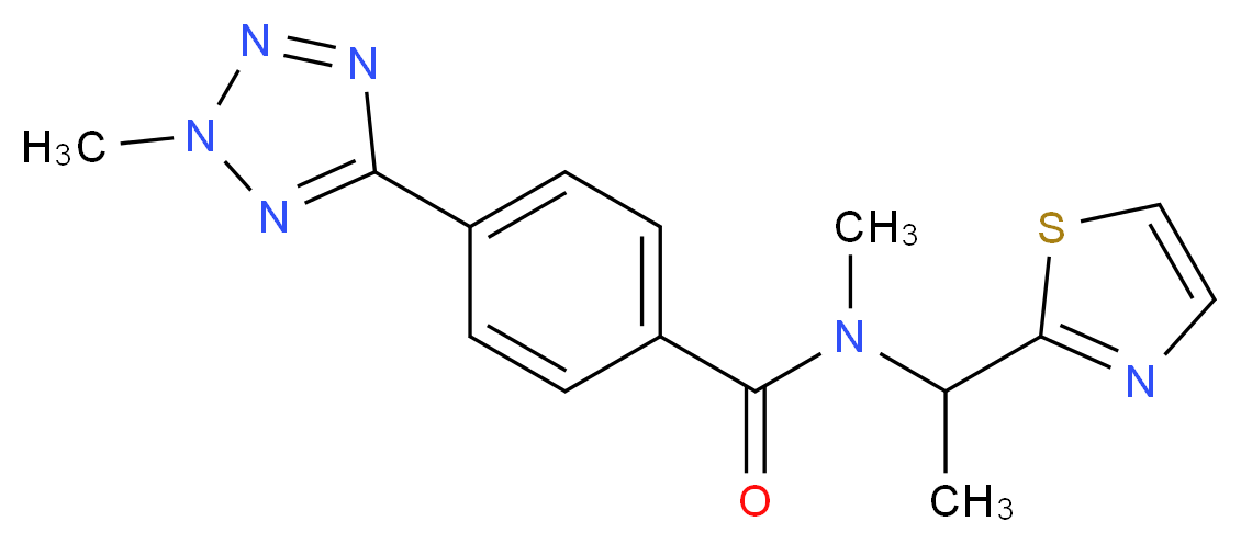 N-methyl-4-(2-methyl-2H-tetrazol-5-yl)-N-[1-(1,3-thiazol-2-yl)ethyl]benzamide_Molecular_structure_CAS_)