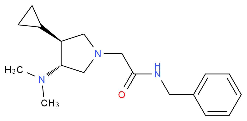N-benzyl-2-[(3S*,4R*)-3-cyclopropyl-4-(dimethylamino)-1-pyrrolidinyl]acetamide_Molecular_structure_CAS_)