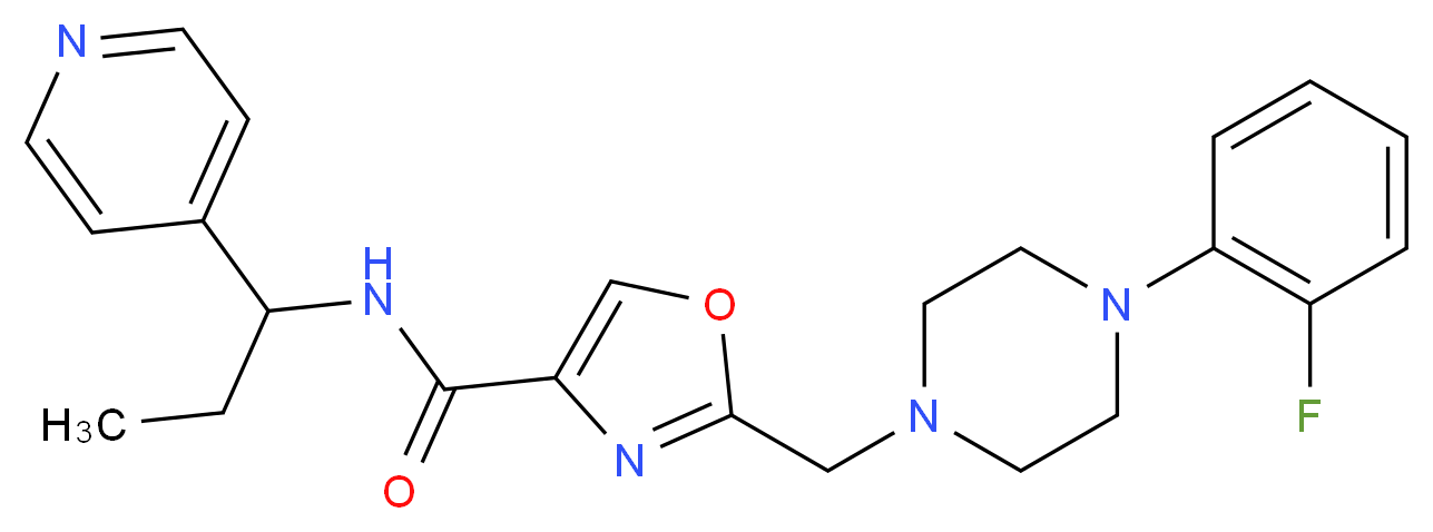 2-{[4-(2-fluorophenyl)-1-piperazinyl]methyl}-N-[1-(4-pyridinyl)propyl]-1,3-oxazole-4-carboxamide_Molecular_structure_CAS_)
