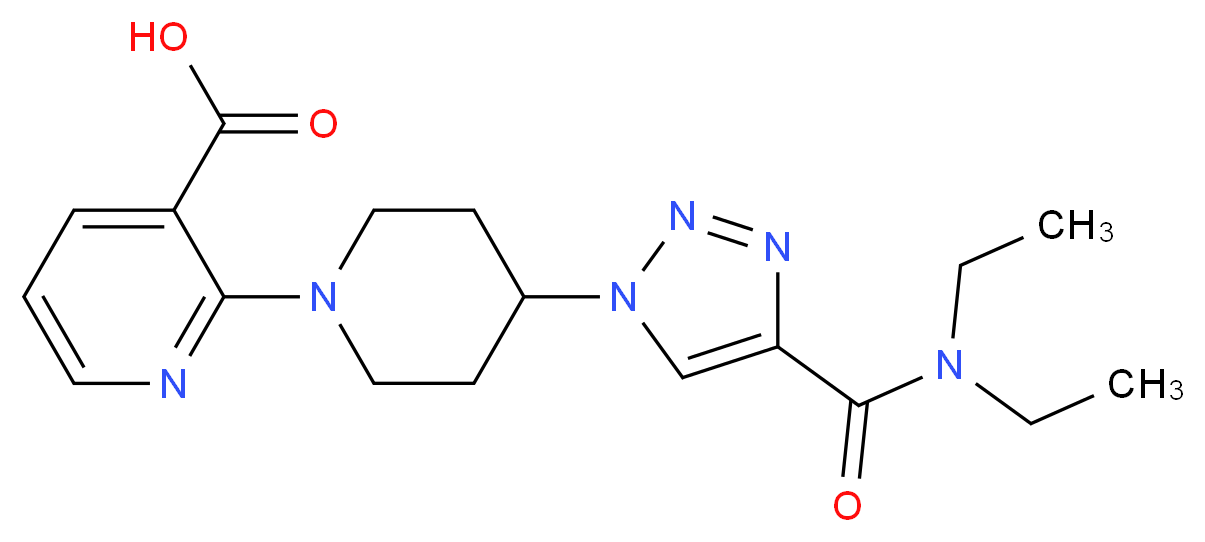 2-(4-{4-[(diethylamino)carbonyl]-1H-1,2,3-triazol-1-yl}piperidin-1-yl)nicotinic acid_Molecular_structure_CAS_)