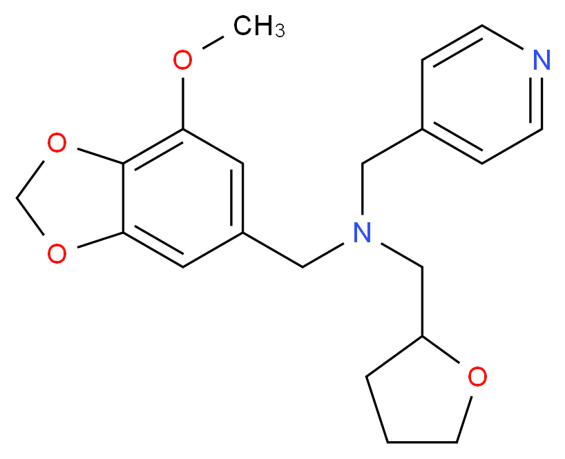 1-(7-methoxy-1,3-benzodioxol-5-yl)-N-(pyridin-4-ylmethyl)-N-(tetrahydrofuran-2-ylmethyl)methanamine_Molecular_structure_CAS_)