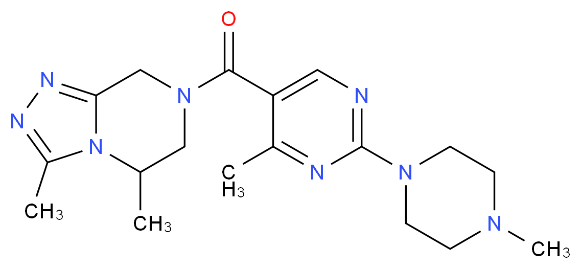 3,5-dimethyl-7-{[4-methyl-2-(4-methylpiperazin-1-yl)pyrimidin-5-yl]carbonyl}-5,6,7,8-tetrahydro[1,2,4]triazolo[4,3-a]pyrazine_Molecular_structure_CAS_)