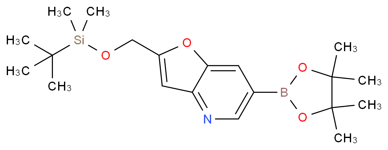 2-((tert-Butyldimethylsilyloxy)methyl)-6-(4,4,5,5-tetramethyl-1,3,2-dioxaborolan-2-yl)furo[3,2-b]pyridine_Molecular_structure_CAS_1188927-49-2)