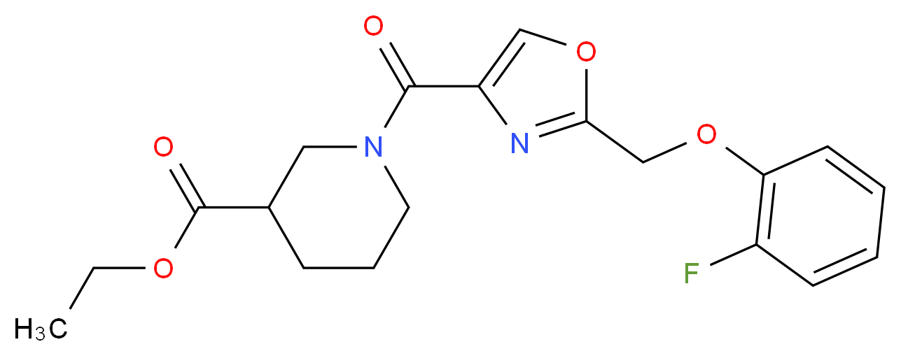 ethyl 1-({2-[(2-fluorophenoxy)methyl]-1,3-oxazol-4-yl}carbonyl)-3-piperidinecarboxylate_Molecular_structure_CAS_)