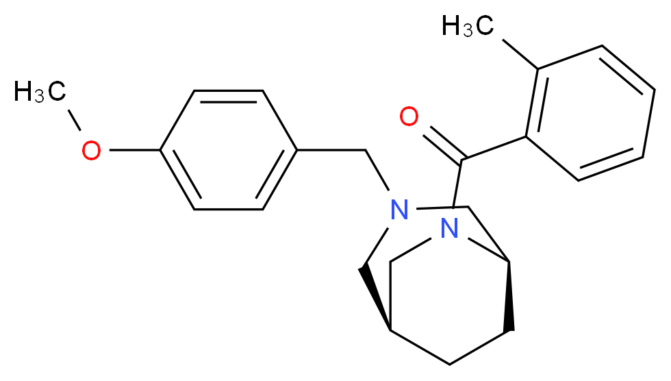 (1S*,5R*)-3-(4-methoxybenzyl)-6-(2-methylbenzoyl)-3,6-diazabicyclo[3.2.2]nonane_Molecular_structure_CAS_)