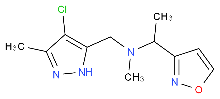 N-[(4-chloro-3-methyl-1H-pyrazol-5-yl)methyl]-1-isoxazol-3-yl-N-methylethanamine_Molecular_structure_CAS_)