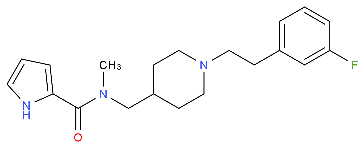 N-({1-[2-(3-fluorophenyl)ethyl]piperidin-4-yl}methyl)-N-methyl-1H-pyrrole-2-carboxamide_Molecular_structure_CAS_)