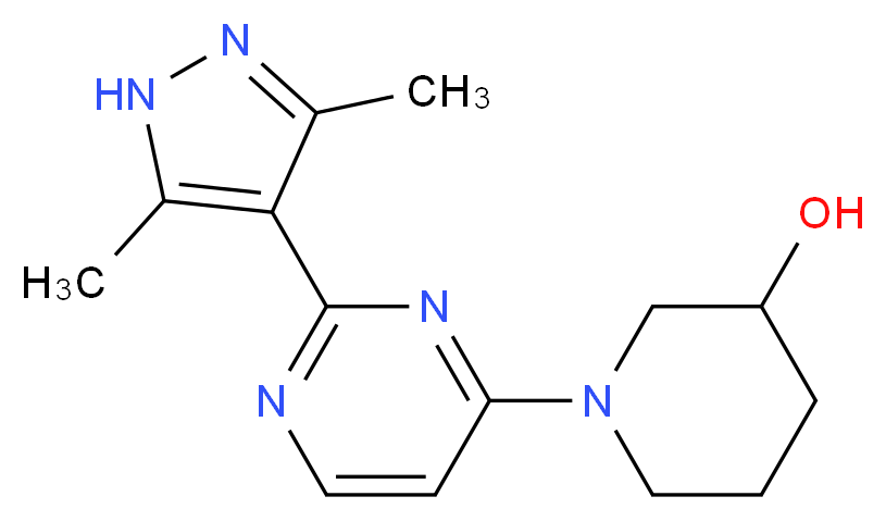 1-[2-(3,5-dimethyl-1H-pyrazol-4-yl)pyrimidin-4-yl]piperidin-3-ol_Molecular_structure_CAS_)