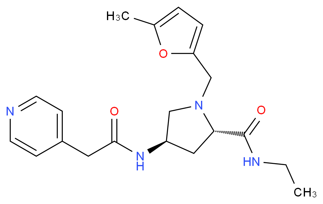 (4R)-N-ethyl-1-[(5-methyl-2-furyl)methyl]-4-[(pyridin-4-ylacetyl)amino]-L-prolinamide_Molecular_structure_CAS_)