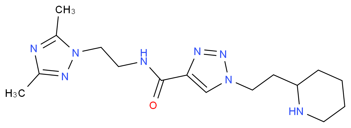 N-[2-(3,5-dimethyl-1H-1,2,4-triazol-1-yl)ethyl]-1-(2-piperidin-2-ylethyl)-1H-1,2,3-triazole-4-carboxamide_Molecular_structure_CAS_)
