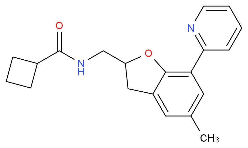 N-{[5-methyl-7-(2-pyridinyl)-2,3-dihydro-1-benzofuran-2-yl]methyl}cyclobutanecarboxamide_Molecular_structure_CAS_)
