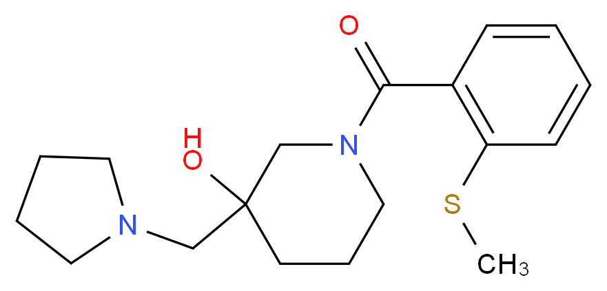 1-[2-(methylthio)benzoyl]-3-(pyrrolidin-1-ylmethyl)piperidin-3-ol_Molecular_structure_CAS_)