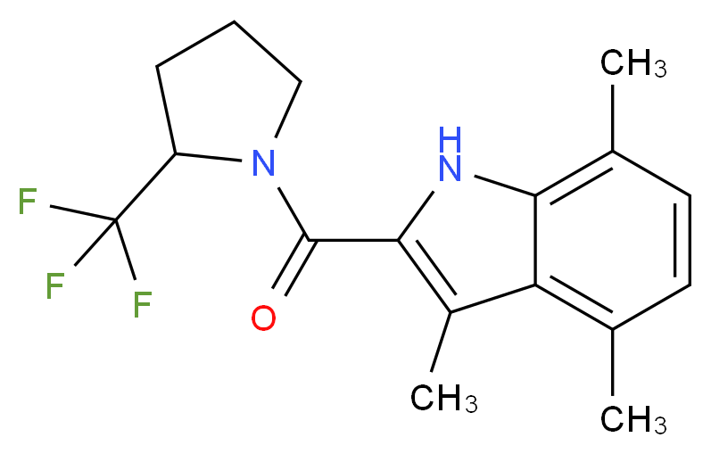 3,4,7-trimethyl-2-{[2-(trifluoromethyl)-1-pyrrolidinyl]carbonyl}-1H-indole_Molecular_structure_CAS_)