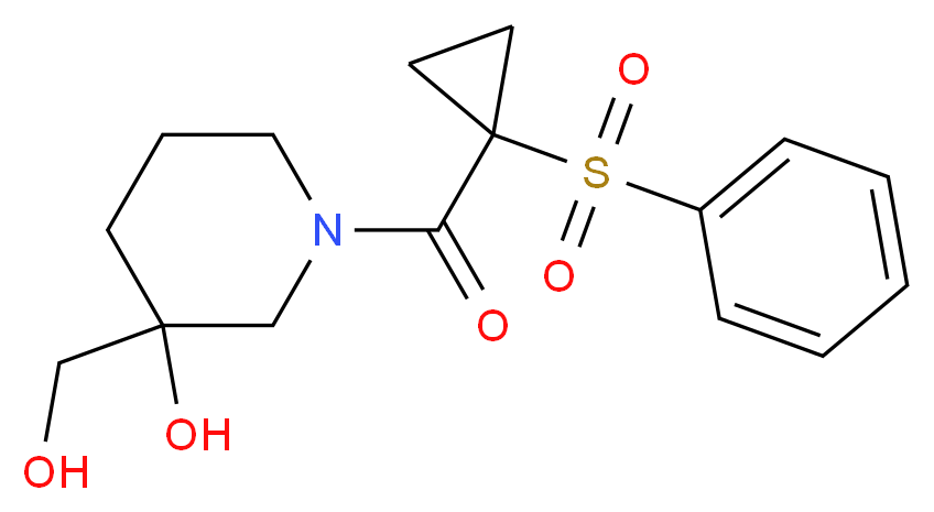 3-(hydroxymethyl)-1-{[1-(phenylsulfonyl)cyclopropyl]carbonyl}-3-piperidinol_Molecular_structure_CAS_)