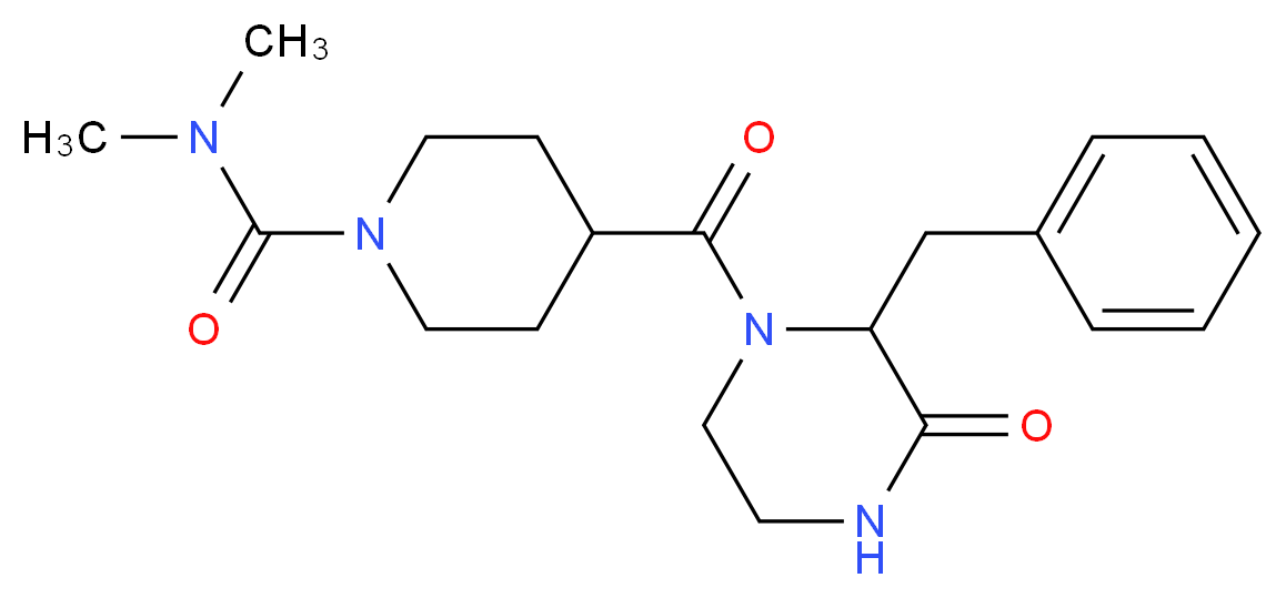 4-[(2-benzyl-3-oxopiperazin-1-yl)carbonyl]-N,N-dimethylpiperidine-1-carboxamide_Molecular_structure_CAS_)