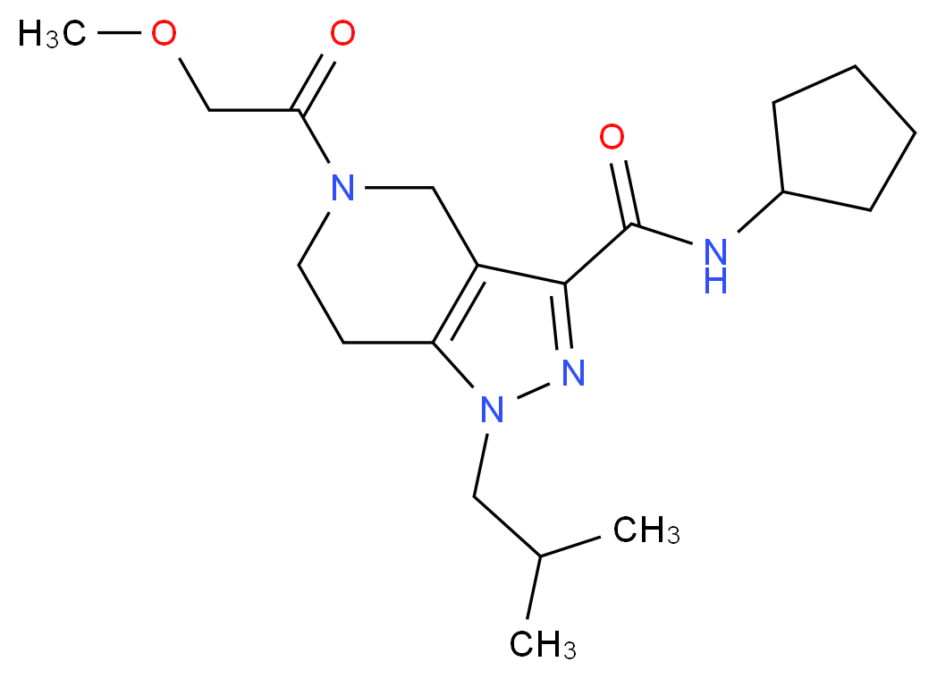 N-cyclopentyl-1-isobutyl-5-(methoxyacetyl)-4,5,6,7-tetrahydro-1H-pyrazolo[4,3-c]pyridine-3-carboxamide_Molecular_structure_CAS_)