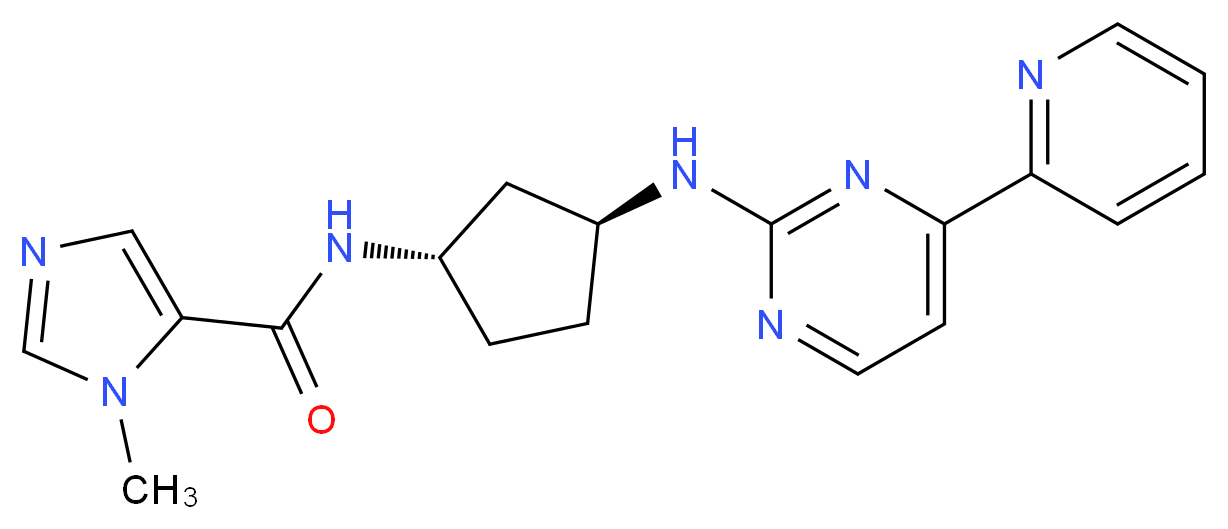 1-methyl-N-((1S*,3S*)-3-{[4-(2-pyridinyl)-2-pyrimidinyl]amino}cyclopentyl)-1H-imidazole-5-carboxamide_Molecular_structure_CAS_)