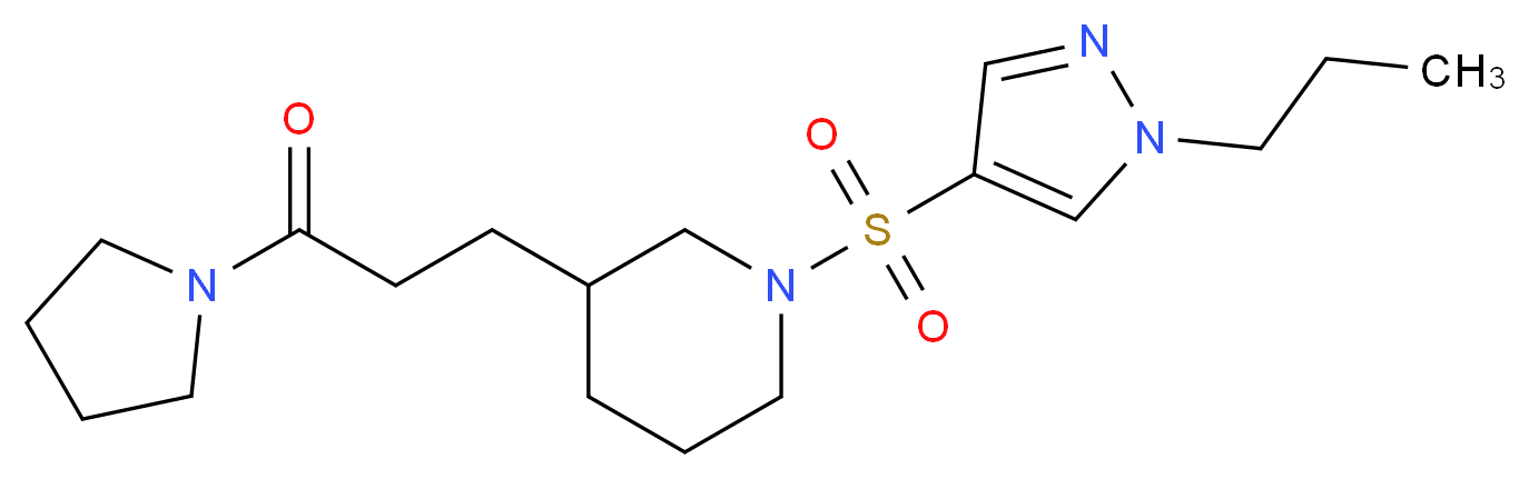 3-(3-oxo-3-pyrrolidin-1-ylpropyl)-1-[(1-propyl-1H-pyrazol-4-yl)sulfonyl]piperidine_Molecular_structure_CAS_)