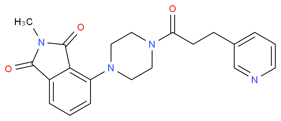 2-methyl-4-{4-[3-(3-pyridinyl)propanoyl]-1-piperazinyl}-1H-isoindole-1,3(2H)-dione_Molecular_structure_CAS_)