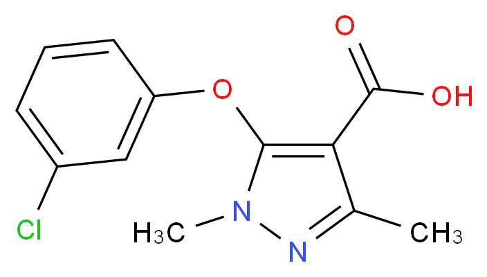 5-(3-Chlorophenoxy)-1,3-dimethyl-1H-pyrazole-4-carboxylic acid_Molecular_structure_CAS_)