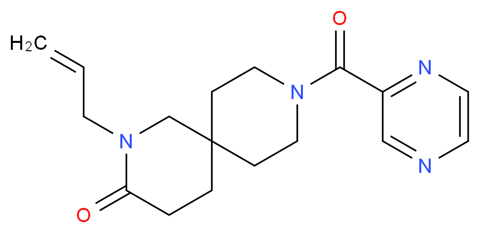 2-allyl-9-(pyrazin-2-ylcarbonyl)-2,9-diazaspiro[5.5]undecan-3-one_Molecular_structure_CAS_)