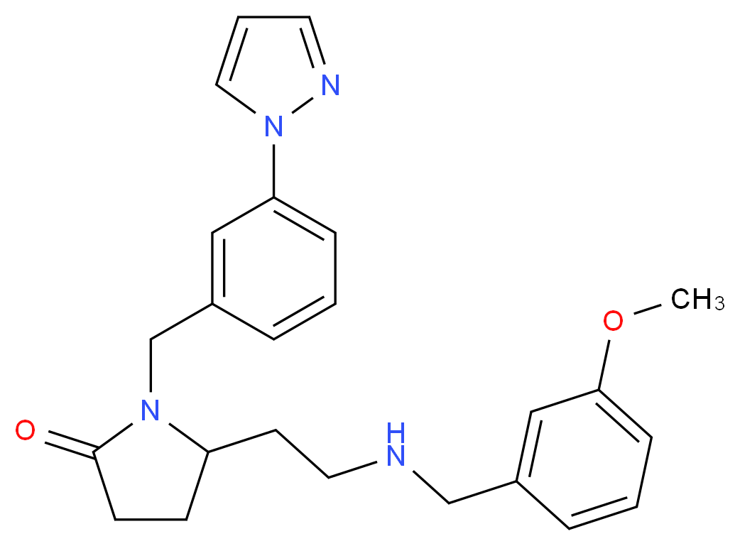 5-{2-[(3-methoxybenzyl)amino]ethyl}-1-[3-(1H-pyrazol-1-yl)benzyl]-2-pyrrolidinone_Molecular_structure_CAS_)