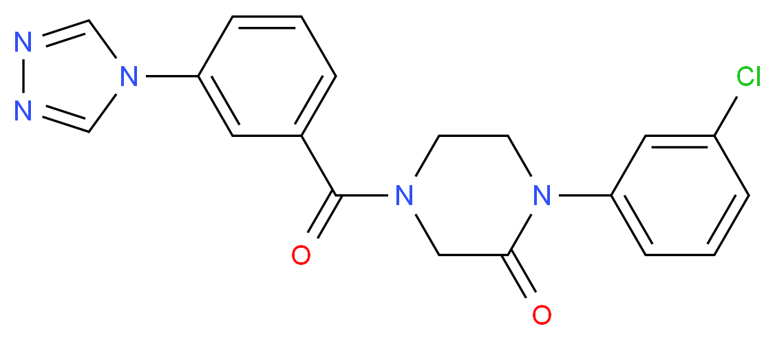 1-(3-chlorophenyl)-4-[3-(4H-1,2,4-triazol-4-yl)benzoyl]-2-piperazinone_Molecular_structure_CAS_)