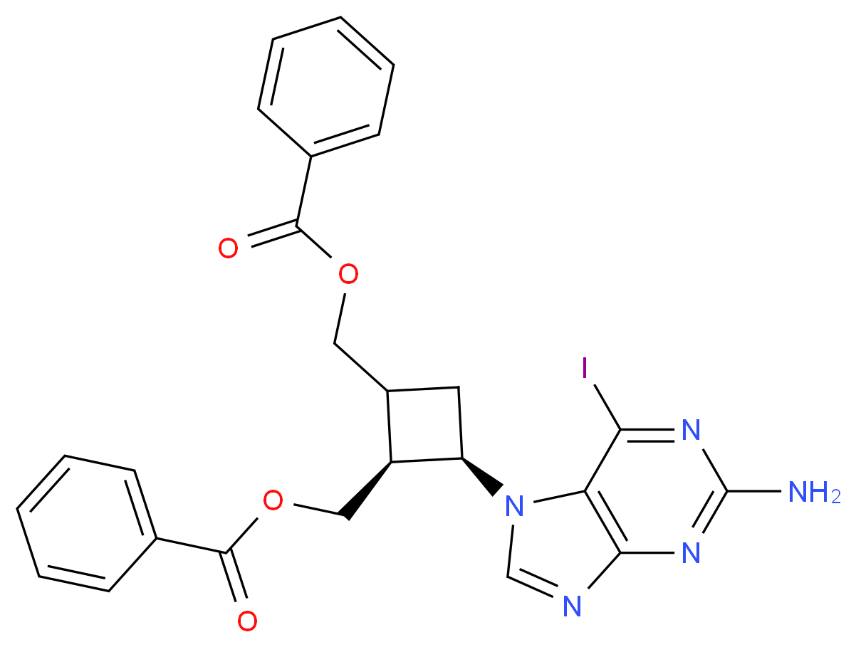 [(1S)-(1α,2β,3β)]-3-(2-Amino-6-iodo-7H-purin-7-yl)-1,2-cyclobutanedimethanol Dibenzoate Ester;_Molecular_structure_CAS_)