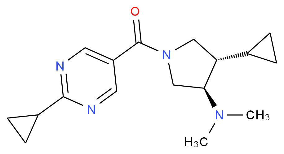 (3R*,4S*)-4-cyclopropyl-1-[(2-cyclopropyl-5-pyrimidinyl)carbonyl]-N,N-dimethyl-3-pyrrolidinamine_Molecular_structure_CAS_)