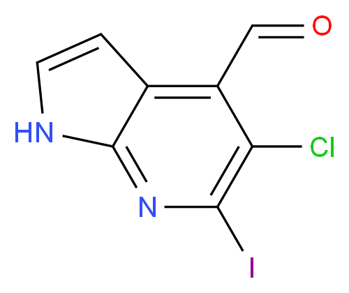 5-Chloro-6-iodo-1H-pyrrolo[2,3-b]pyridine-4-carbaldehyde_Molecular_structure_CAS_)