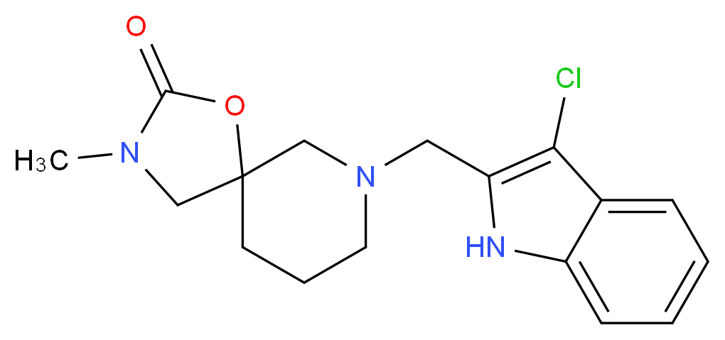 7-[(3-chloro-1H-indol-2-yl)methyl]-3-methyl-1-oxa-3,7-diazaspiro[4.5]decan-2-one_Molecular_structure_CAS_)