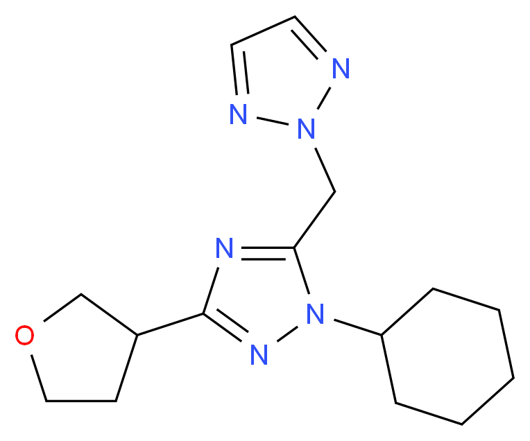 2-{[1-cyclohexyl-3-(tetrahydrofuran-3-yl)-1H-1,2,4-triazol-5-yl]methyl}-2H-1,2,3-triazole_Molecular_structure_CAS_)
