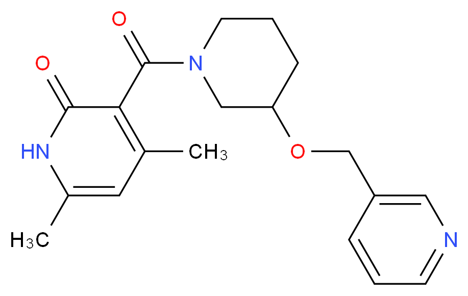4,6-dimethyl-3-{[3-(3-pyridinylmethoxy)-1-piperidinyl]carbonyl}-2(1H)-pyridinone_Molecular_structure_CAS_)