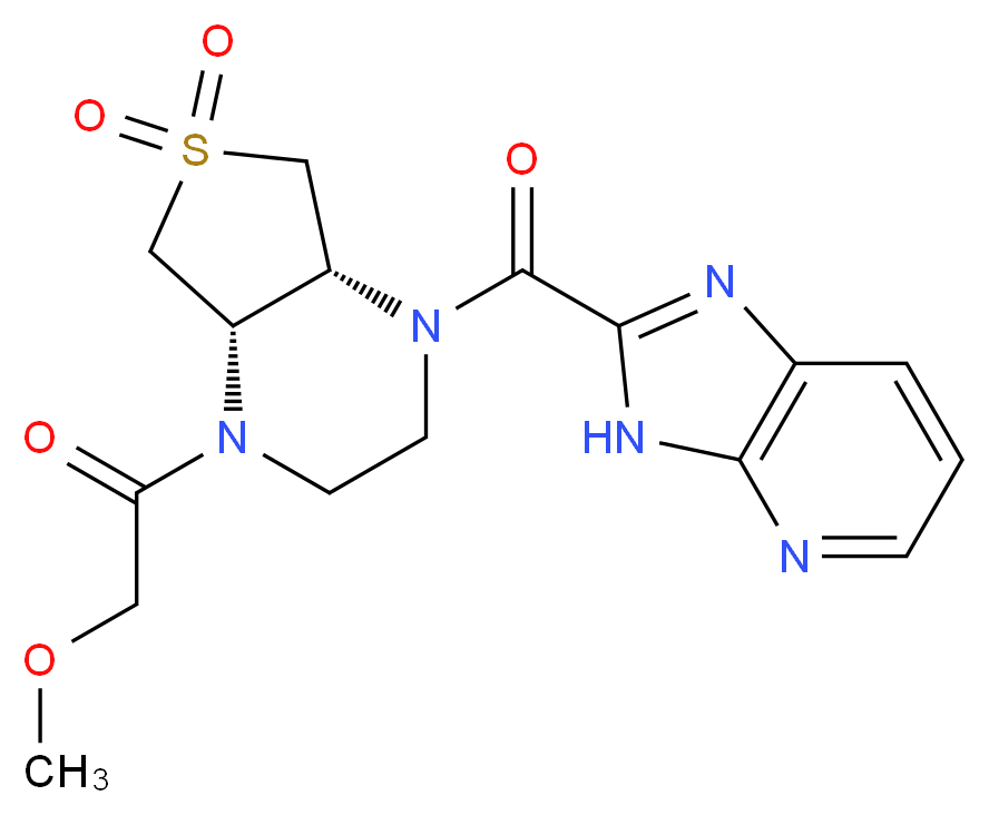 (4aS*,7aR*)-1-(3H-imidazo[4,5-b]pyridin-2-ylcarbonyl)-4-(methoxyacetyl)octahydrothieno[3,4-b]pyrazine 6,6-dioxide_Molecular_structure_CAS_)