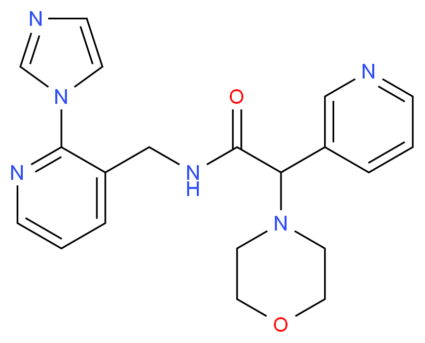 N-{[2-(1H-imidazol-1-yl)pyridin-3-yl]methyl}-2-morpholin-4-yl-2-pyridin-3-ylacetamide_Molecular_structure_CAS_)