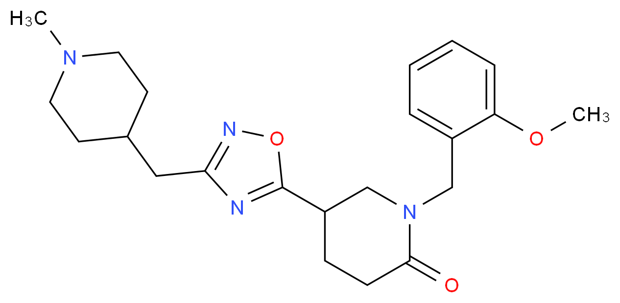 1-(2-methoxybenzyl)-5-{3-[(1-methyl-4-piperidinyl)methyl]-1,2,4-oxadiazol-5-yl}-2-piperidinone_Molecular_structure_CAS_)