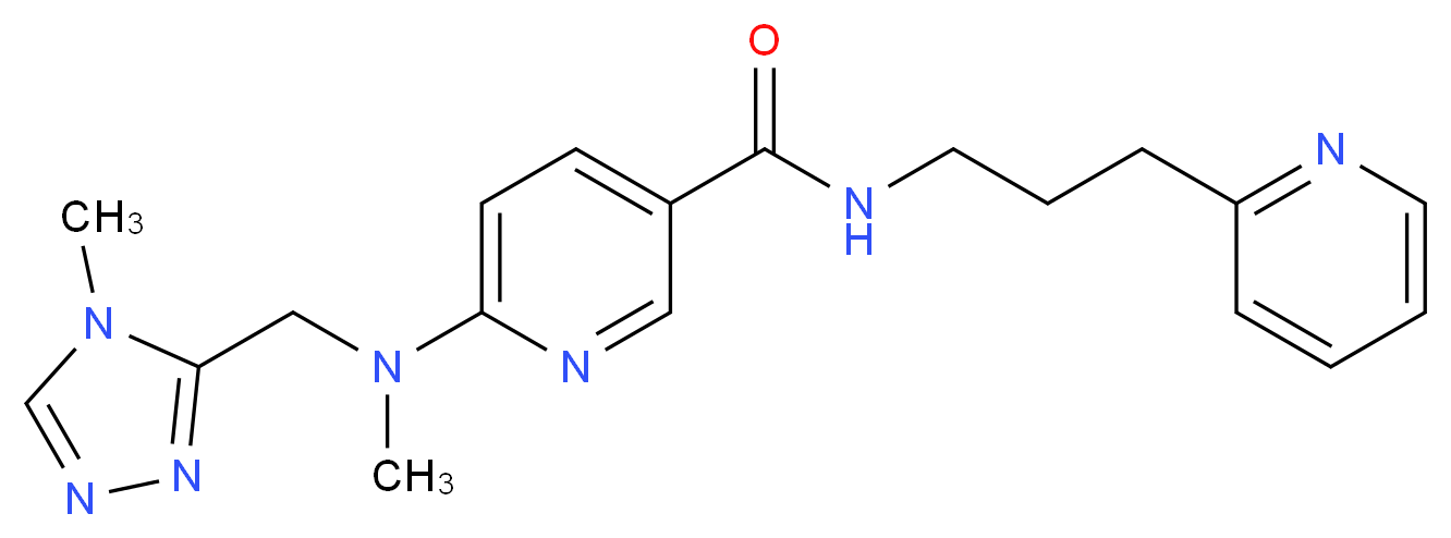 6-{methyl[(4-methyl-4H-1,2,4-triazol-3-yl)methyl]amino}-N-(3-pyridin-2-ylpropyl)nicotinamide_Molecular_structure_CAS_)