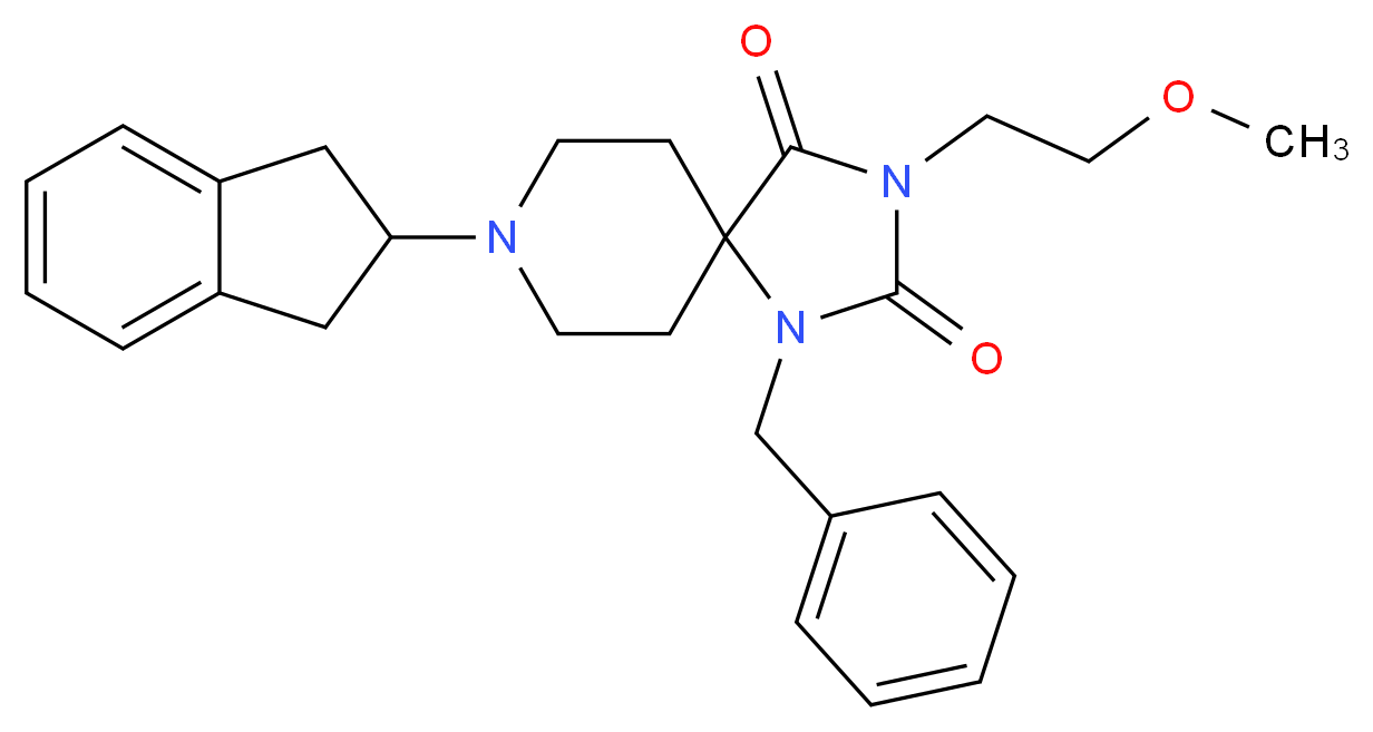 1-benzyl-8-(2,3-dihydro-1H-inden-2-yl)-3-(2-methoxyethyl)-1,3,8-triazaspiro[4.5]decane-2,4-dione_Molecular_structure_CAS_)