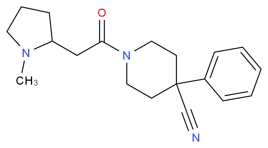 1-[(1-methylpyrrolidin-2-yl)acetyl]-4-phenylpiperidine-4-carbonitrile_Molecular_structure_CAS_)