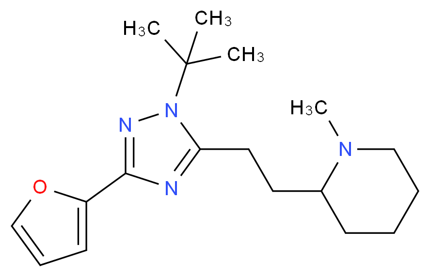 2-{2-[1-tert-butyl-3-(2-furyl)-1H-1,2,4-triazol-5-yl]ethyl}-1-methylpiperidine_Molecular_structure_CAS_)