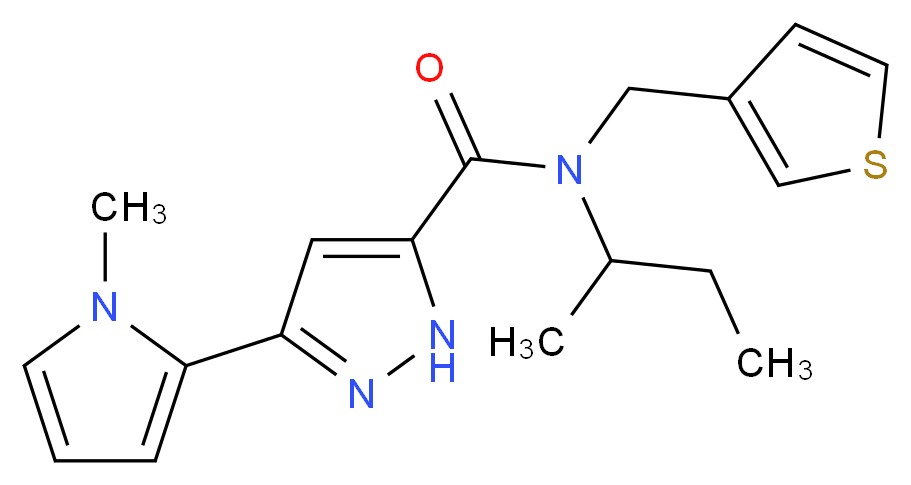 N-(sec-butyl)-3-(1-methyl-1H-pyrrol-2-yl)-N-(3-thienylmethyl)-1H-pyrazole-5-carboxamide_Molecular_structure_CAS_)