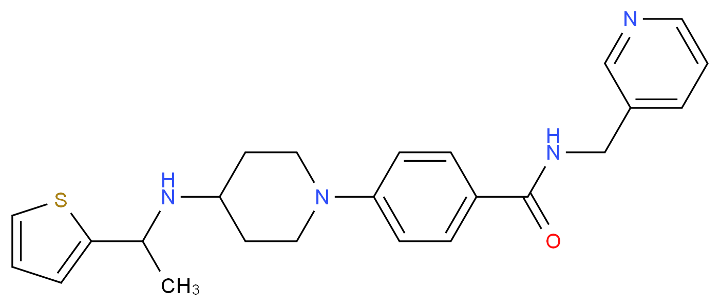 N-(3-pyridinylmethyl)-4-(4-{[1-(2-thienyl)ethyl]amino}-1-piperidinyl)benzamide_Molecular_structure_CAS_)