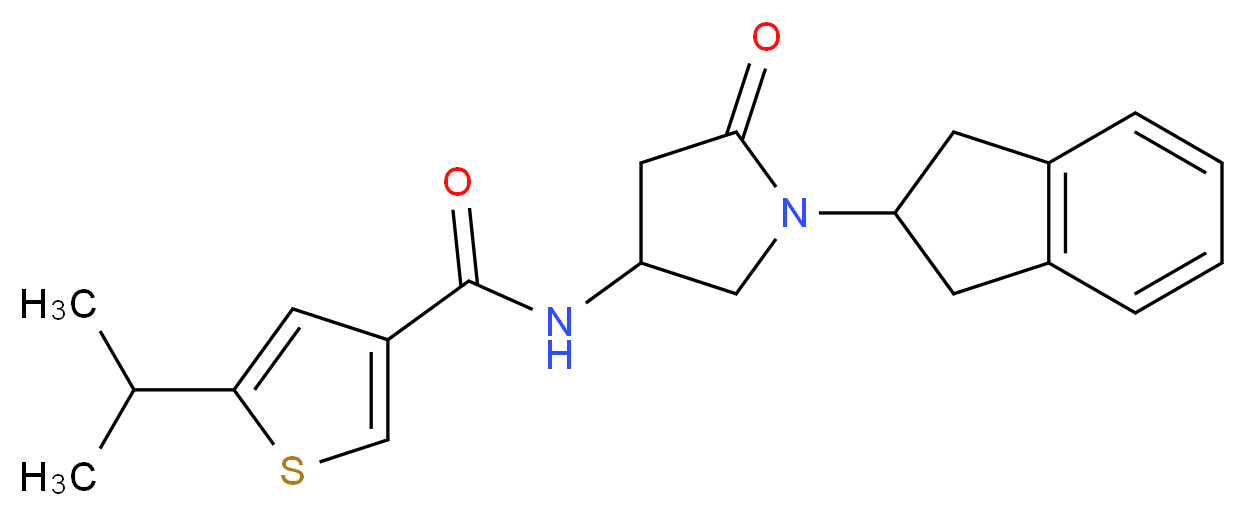 N-[1-(2,3-dihydro-1H-inden-2-yl)-5-oxopyrrolidin-3-yl]-5-isopropylthiophene-3-carboxamide_Molecular_structure_CAS_)