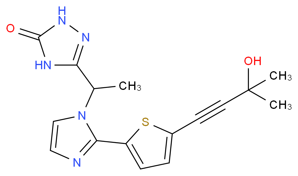 5-(1-{2-[5-(3-hydroxy-3-methylbut-1-yn-1-yl)-2-thienyl]-1H-imidazol-1-yl}ethyl)-2,4-dihydro-3H-1,2,4-triazol-3-one_Molecular_structure_CAS_)